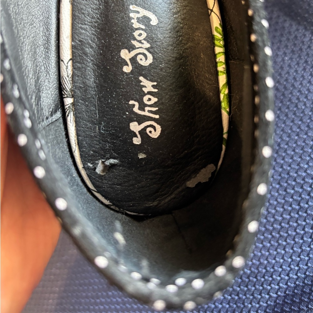 Show Story Floral Pattern Polka Dot Heels - Picture 5 of 8